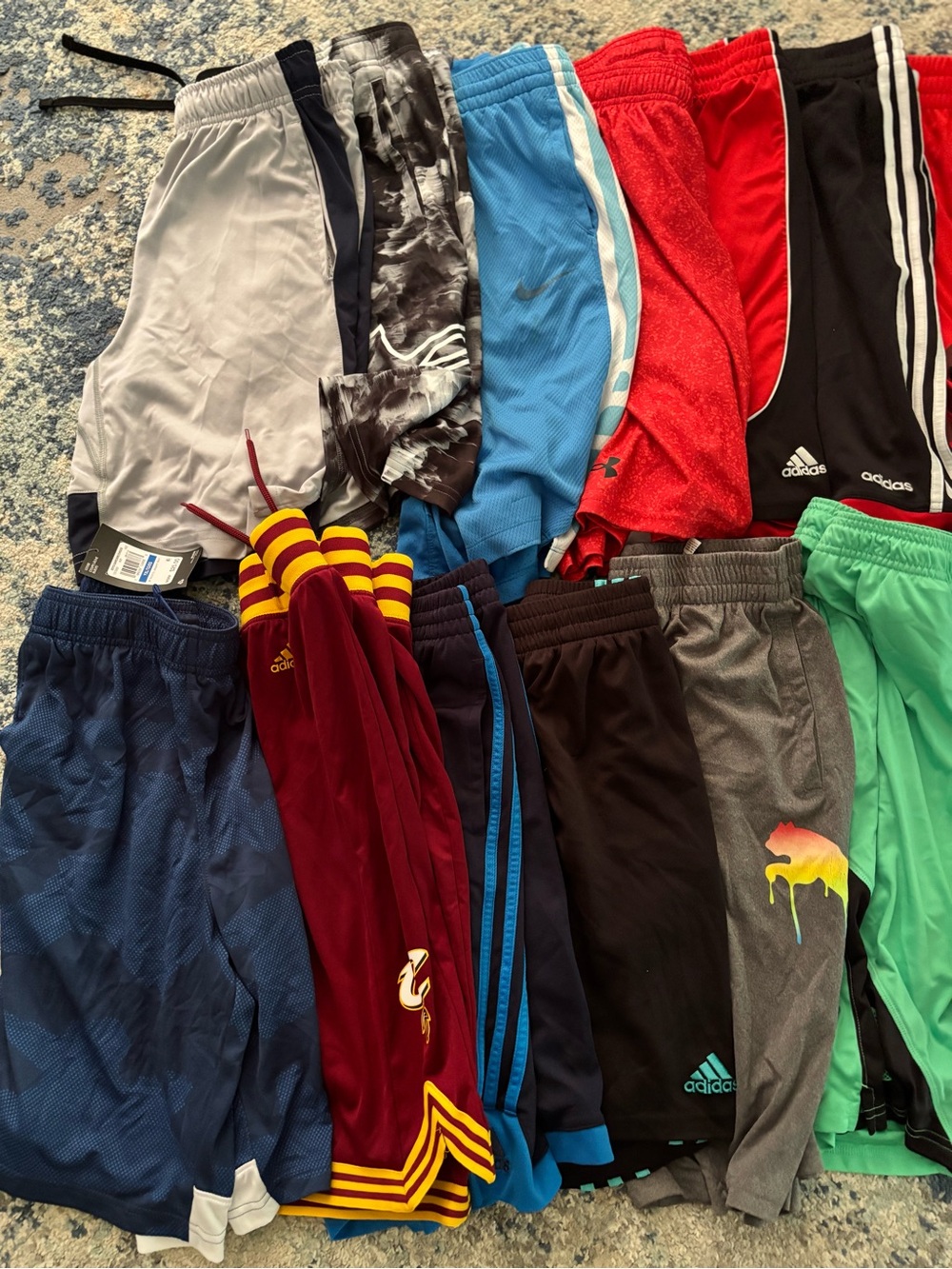 Nike boys Athletic Shorts — Red, Blue, Black, Gray, Green, Maroon
